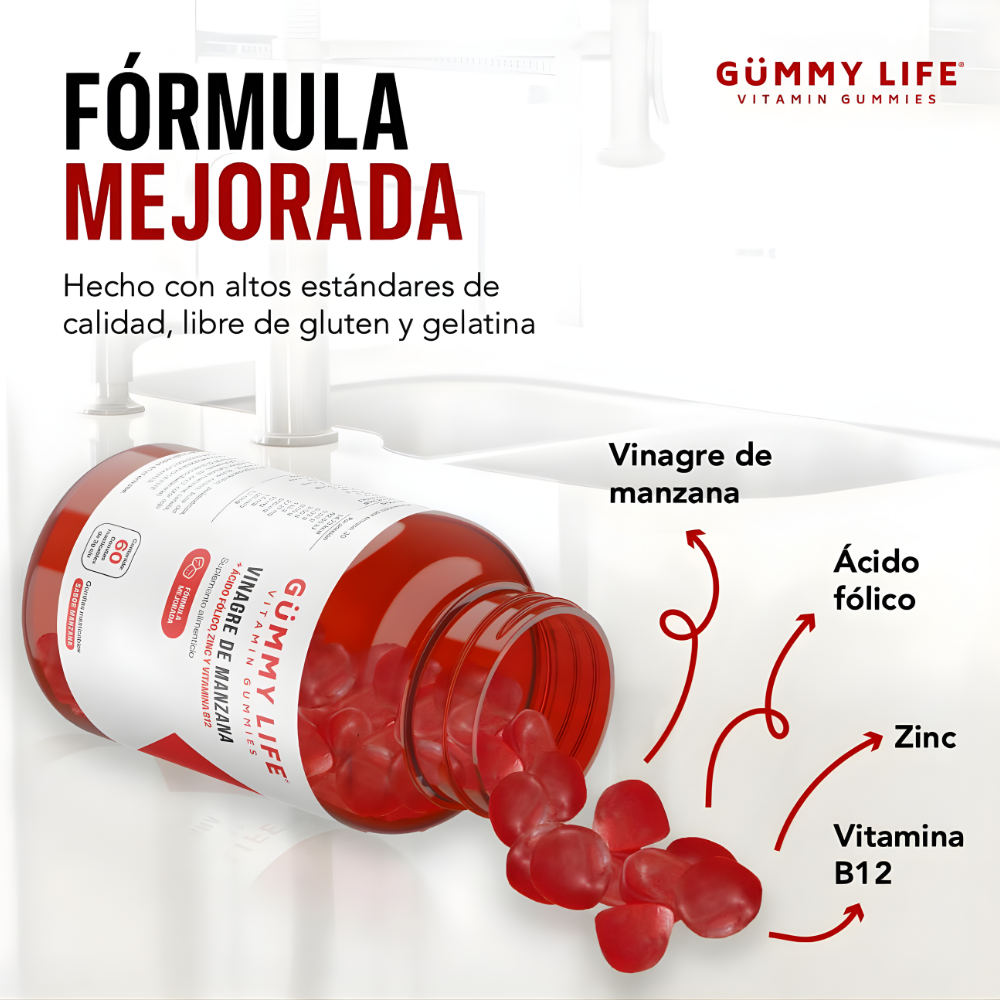 SUPLEMENTO GUMMY LIFE VINAGRE DE MANZANA 1